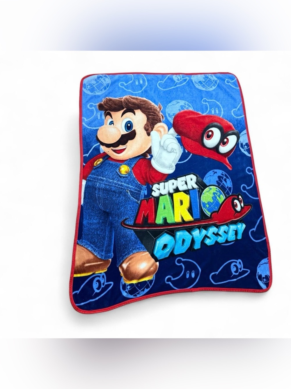 Official Nintendo Super Mario Odyssey Plush Fleece Throw Blanket 46" x 60" Cappy